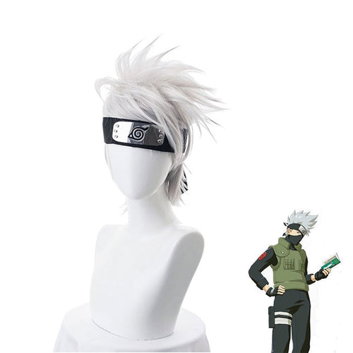 Anime Naruto Hatake Kakashi Short White Cosplay Wigs - Cosplay Clans