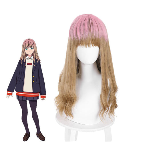 Anime SSSS.DYNAZENON Minami Yume Pink Gradient Brown Long Curly Cosplay Wigs - Cosplay Clans