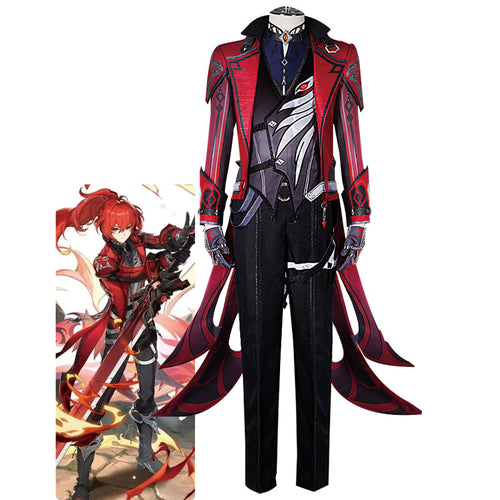 Game Genshin Impact Diluc Red Dead of Night Cosplay Costume