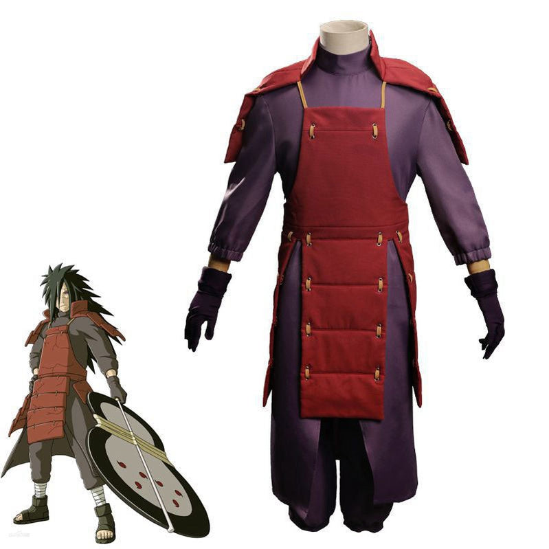 Anime Naruto Uchiha Madara Ninja Battle Set Outfit Cosplay Costume - Cosplay Clans