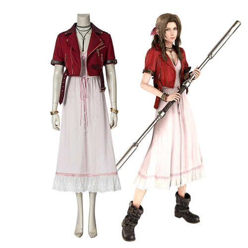 Game Final Fantasy VII Remake FF7 Aerith Gainsborough Outfits Cosplay Costume - Cosplay Clans