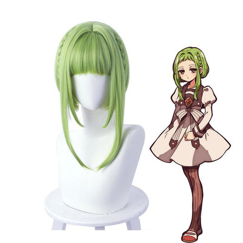 Anime Toilet Bound Hanako kun Nanamine Sakura Cosplay Wig Short Green Cosplay Wigs - Cosplay Clans