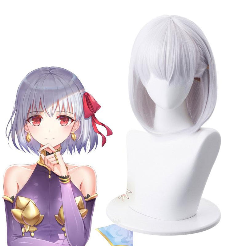 FGO Fate Grand Order Assassin Kama 35cm Short Silver Grey Halloween Cosplay Wigs - Cosplay Clans