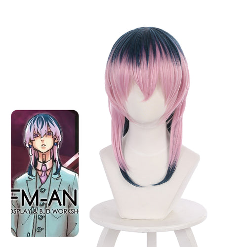 Tokyo Revengers Rindo Haitani Dark Blue Gradient Pink Cosplay Wigs