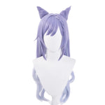 Game Genshin Impact Keqing Ponytails Mixed Purple Cosplay Wig with Ears - Cosplay Clans