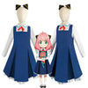 Anime SPY×FAMILY Anya Forger Child Blue Dress Cosplay Costumes