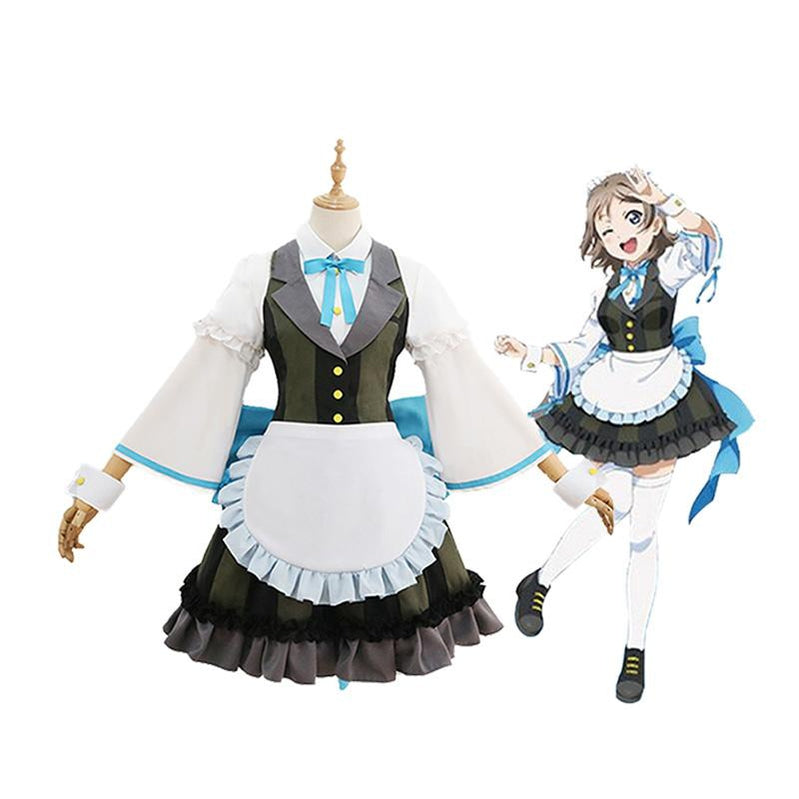 LoveLive!Sunshine!! Watanabe You and Aqours All Members Maid Uniform Cosplay Costume - Cosplay Clans