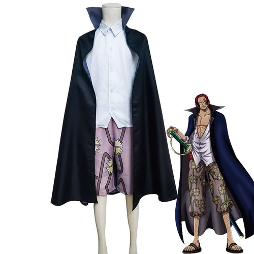 Anime One Piece Red-Haired Shanks Cosplay Costume