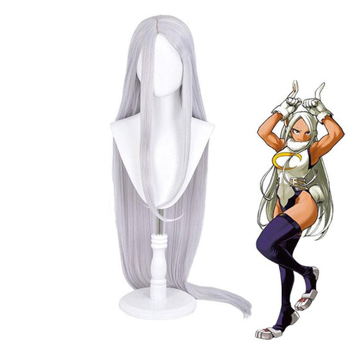 Anime My Hero Academia Miruko Rabbit Hero Long Silver Grey Cosplay Wigs - Cosplay Clans