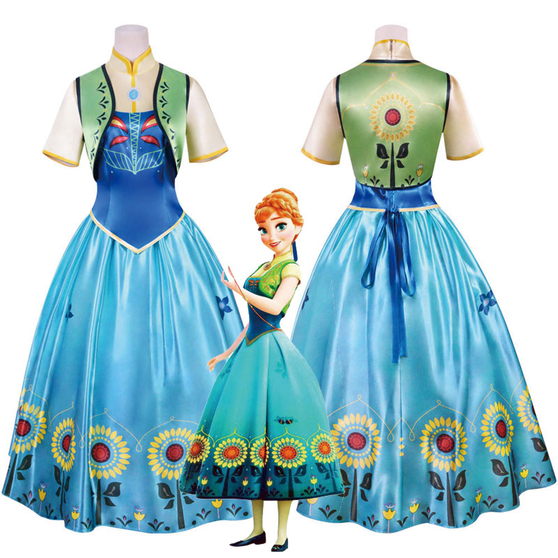 Frozen Anna Snow Princess Dress Cosplay Costumes Frozen Anna Snow Princess Dress Cosplay Costumes