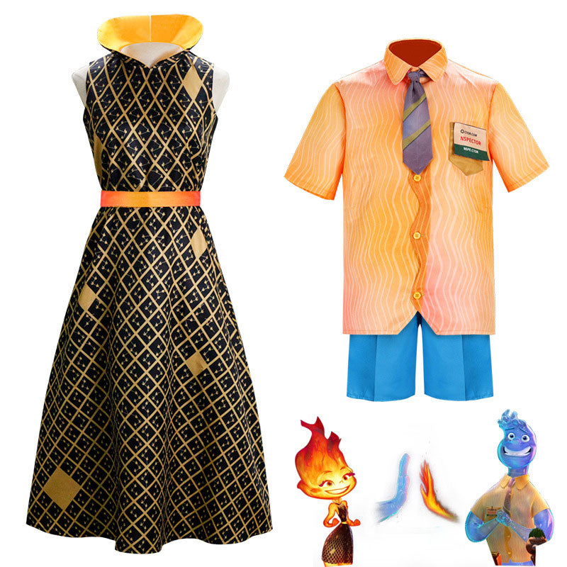 Movie Elemental Ember and Wade Cosplay Costume