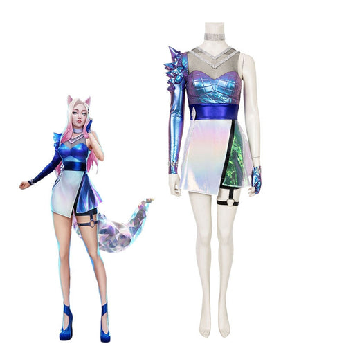 Game LOL KDA ALL OUT Ahri Fullset Cosplay Costume With Free Eears - Cosplay Clans