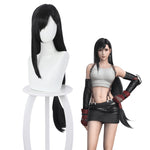 Game Final Fantasy VII Remake FF7 Tifa Lockhart Long Black Cosplay Wigs - Cosplay Clans