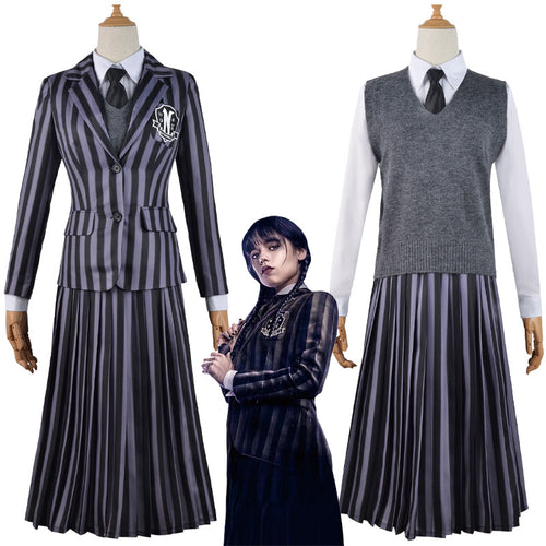 The Addams Family Wednesday Addams School Uniform Cosplay Costumes