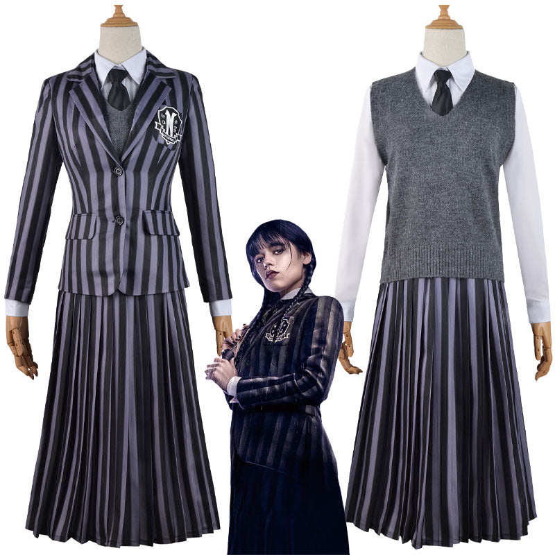 The Addams Family Wednesday Addams School Uniform Cosplay Costumes