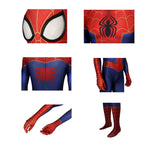 Movie Spider-Man: Into the Spider-Vers Peter Parker Spiderman Jumpsuit Elastic Force Cosplay Costume with Headgear - Cosplay Clans