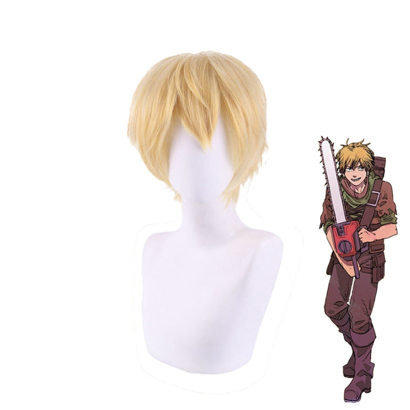 Anime Chainsaw Man Denji Gold Short Halloween Cosplay Wigs