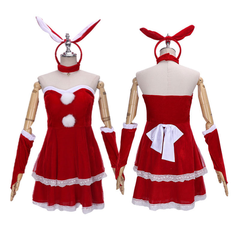 2022 New Fashion Graceful Red Women’s Christmas Bunny Girl Cosplay Costum