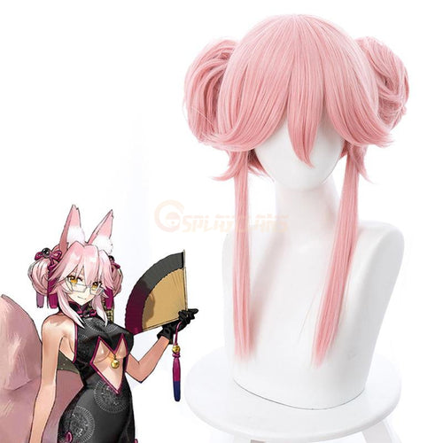 FGO Fate/Grand Order Tamamo no Mae Fox Secretary Cheongsam Su Daji Pink Cosplay Wigs - Cosplay Clans