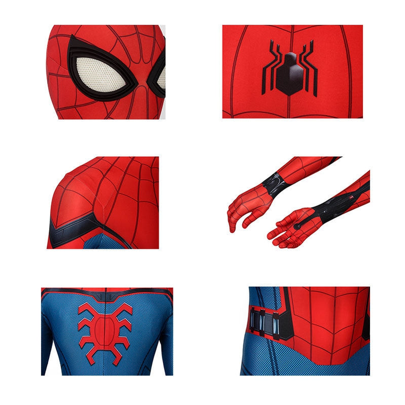 Movie Spider-Man: Far From Home Peter Parker Spiderman Jumpsuit Cosplay Costume with Free Headgear - Cosplay Clans