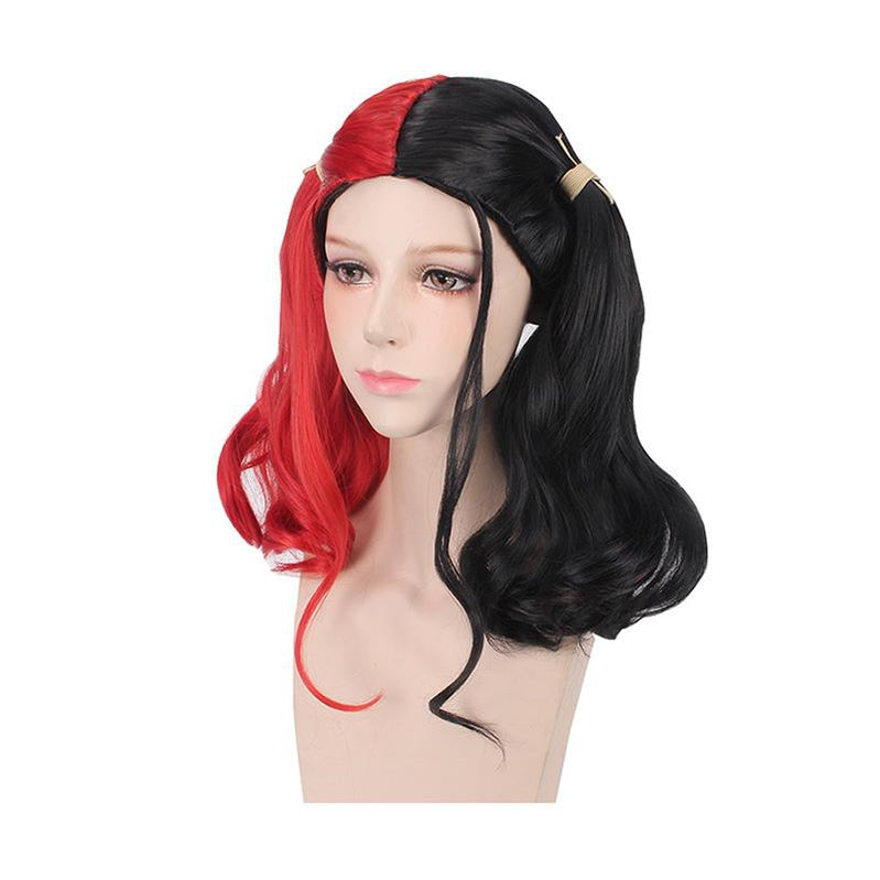 Movie Suicide Squad Harley Quinn Long Red and Black Cosplay Wigs - Cosplay Clans