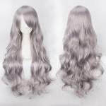 Women Wavy Sweet 80cm Long White and Gray Lolita Fashion Wigs with Bangs - Cosplay Clans