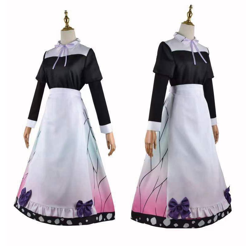 Demon Slayer Kimetsu no Yaiba Shinobu Kocho Maid Dress Cosplay Costumes