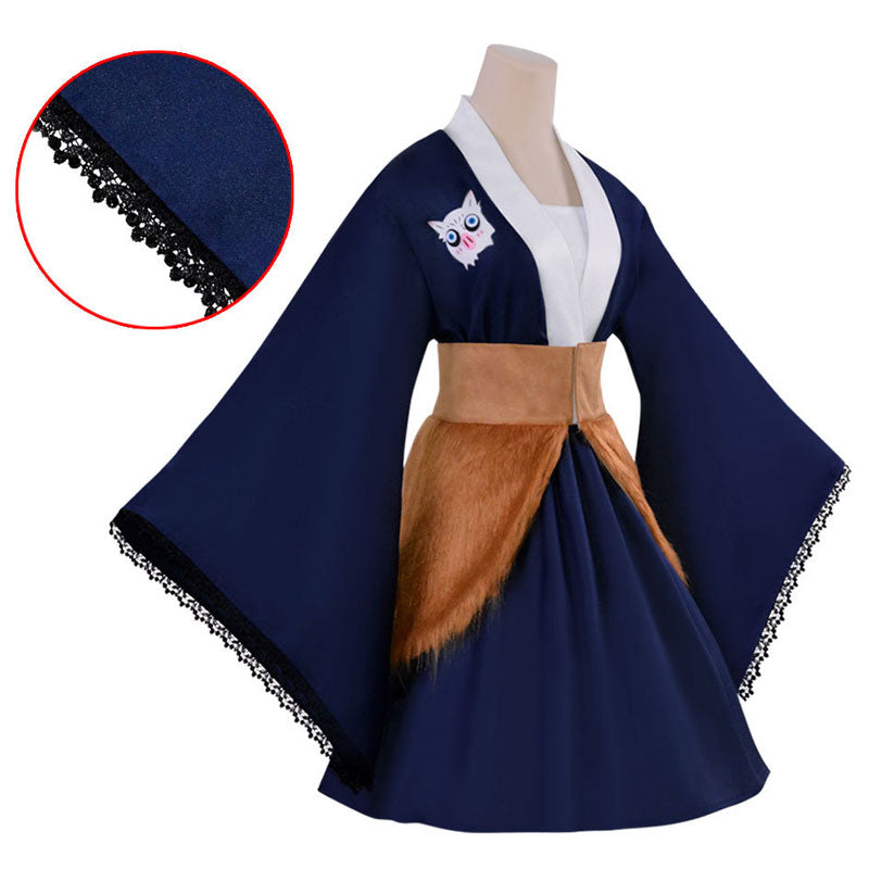 Demon Slayer Inosuke Hashibira Maid Dress Cosplay Costumes