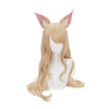 LOL KDA Nine-Tailed Fox Ahri Long Straight Blonde Cosplay Wigs With Ears - Cosplay Clans