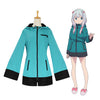 Anime Eromanga Sensei Sagiri Izumi Dark Green Coat Cosplay Costume - Cosplay Clans