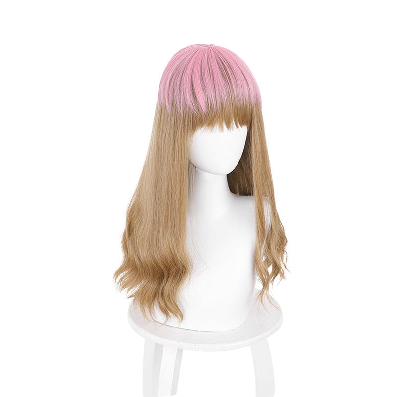 Anime SSSS.DYNAZENON Minami Yume Pink Gradient Brown Long Curly Cosplay Wigs - Cosplay Clans