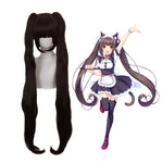 Game Nekopara Chocola Long Straight Brown Cosplay Wigs - Cosplay Clans