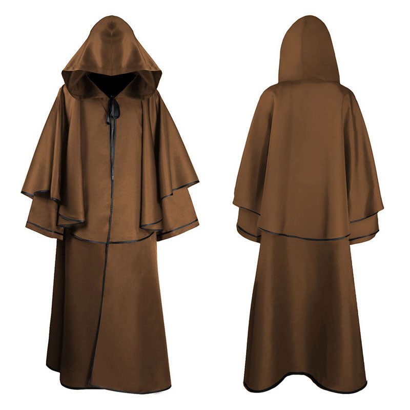 Medieval Cloak Halloween Hooded Robe Wizard Wizard Grim Reaper Long Sleeve Cloak - Cosplay Clans