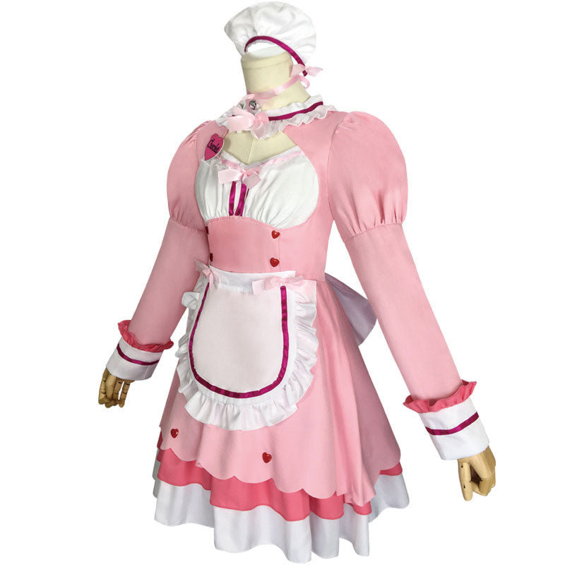 Anime Nekopara Chocola Vanilla Pink Maid Uniform Cosplay Costumes