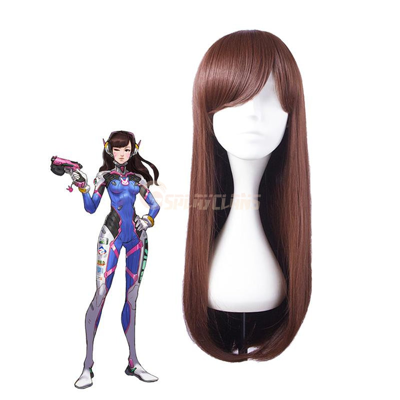 OW Game D.Va Hana Song Cosplay Wigs Long Hair Wigs - Cosplay Clans