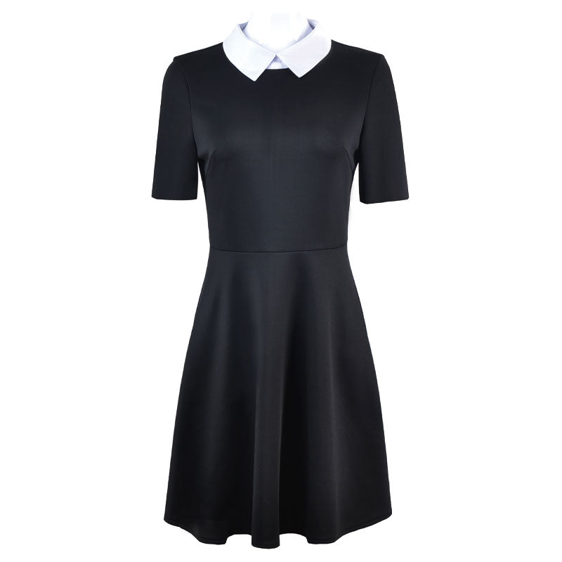 The Addams Family Wednesday Addams Short Sleeve Dress Cosplay Costume ...