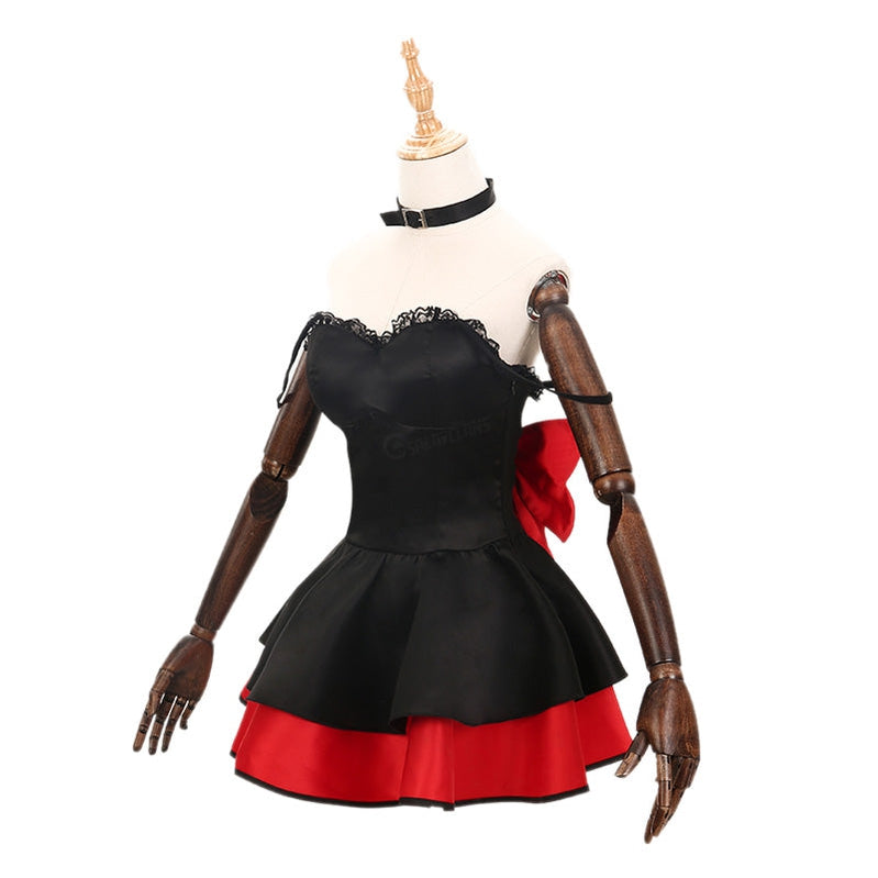 Anime Date A Live Kurumi Tokisaki Black Cat Maid Dress Cosplay Costume - Cosplay Clans