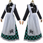 Demon Slayer Kimetsu no Yaiba Tanjiro Kamado Maid Dress Cosplay Costumes