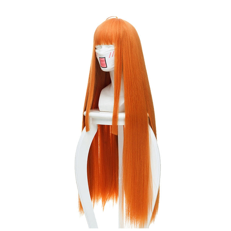 Anime Persona 5 Futaba Sakura 90cm Long Straight Orange Cosplay Wigs - Cosplay Clans