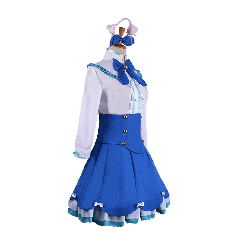 Anime Nekopara Catgirl Vanilla Blue Dress Outfits Cosplay Costume - Cosplay Clans