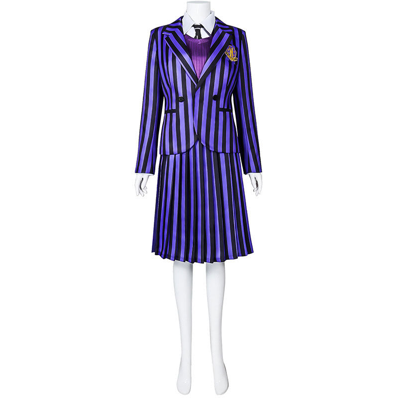 The Addams Family Wednesday Addams Purple Uniform Cosplay Costumes