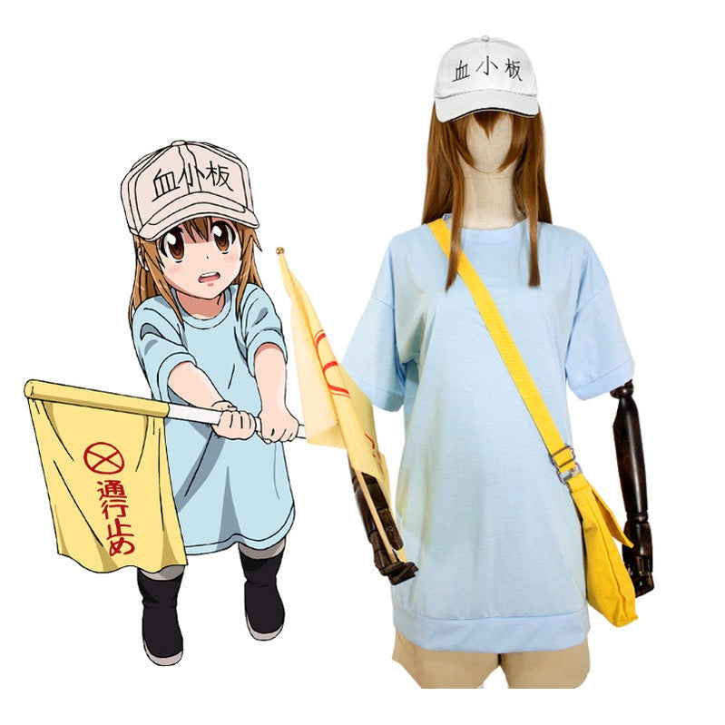 Anime Cells at Work Platelet Uniform Outfits Cosplay Costume with Hat - Cosplay Clans