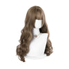 Women Fashion Long Brown Wavy Sweet Bangs Lolita Wig