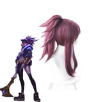 LOL KDA Skin Akali 45cm Long Purple Ponytail Cosplay Wigs - Cosplay Clans