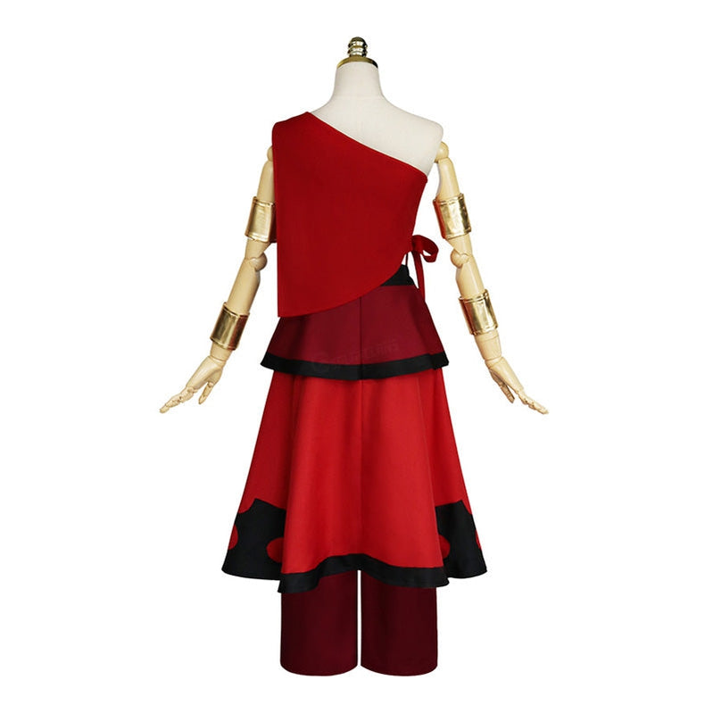 Anime Avatar: The Last Airbender Katara Red Dress Outfit Cosplay Costume - Cosplay Clans