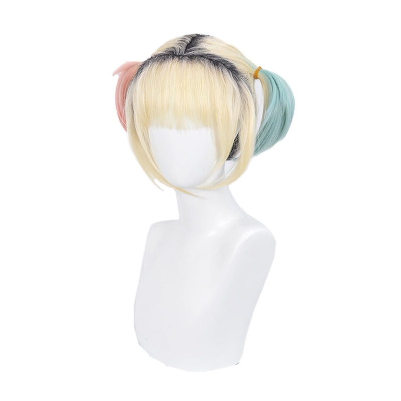 Movie Birds of Prey Harley Quinn Short Mixed blonde Cosplay Wigs - Cosplay Clans
