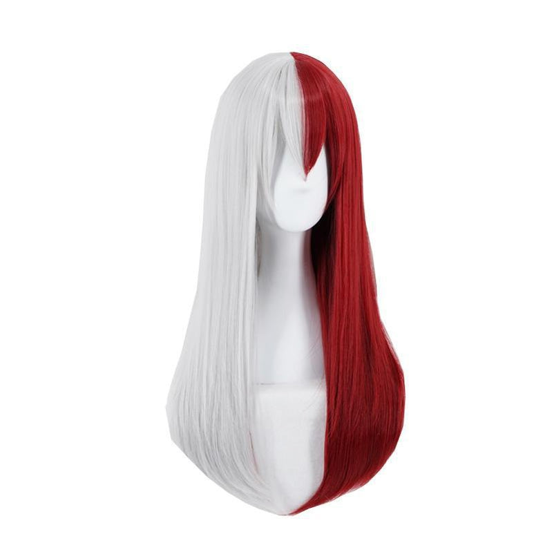 Anime My Hero Academia Shoto Todoroki Long Female White and Red Cosplay Wigs - Cosplay Clans