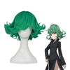 Anime One Punch Man Terrible Tornado Short Green Curly Cosplay Wigs - Cosplay Clans