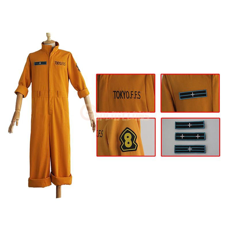 Anime Fire Force Shinra Kusakabe & Maki Oze Fire Suit Cosplay Costume - Cosplay Clans