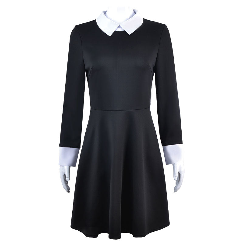 The Addams Family Wednesday Addams Short Sleeve Dress Cosplay Costumes